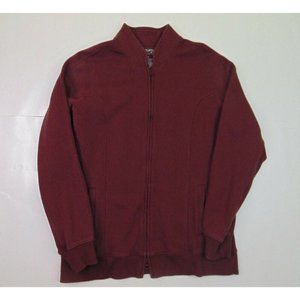 Duluth Women M Full Zip Ribbed Work Jacket Sweatshirt Fleece Red Outdoor